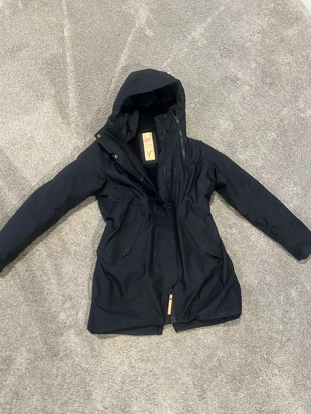 Women's Indyeva Long Hooded Puffer Coat - Black